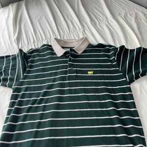 Slazenger Polo Shirt Men’s L Green Striped Masters Augusta National Golf Shop
